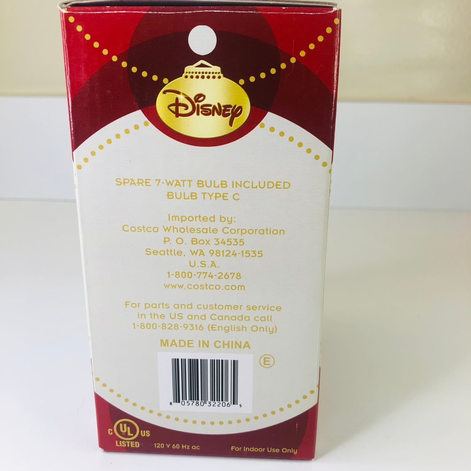 Mickey Mouse Disney Nightlight Pre-1968 Christmas Tree Design Red Green 3