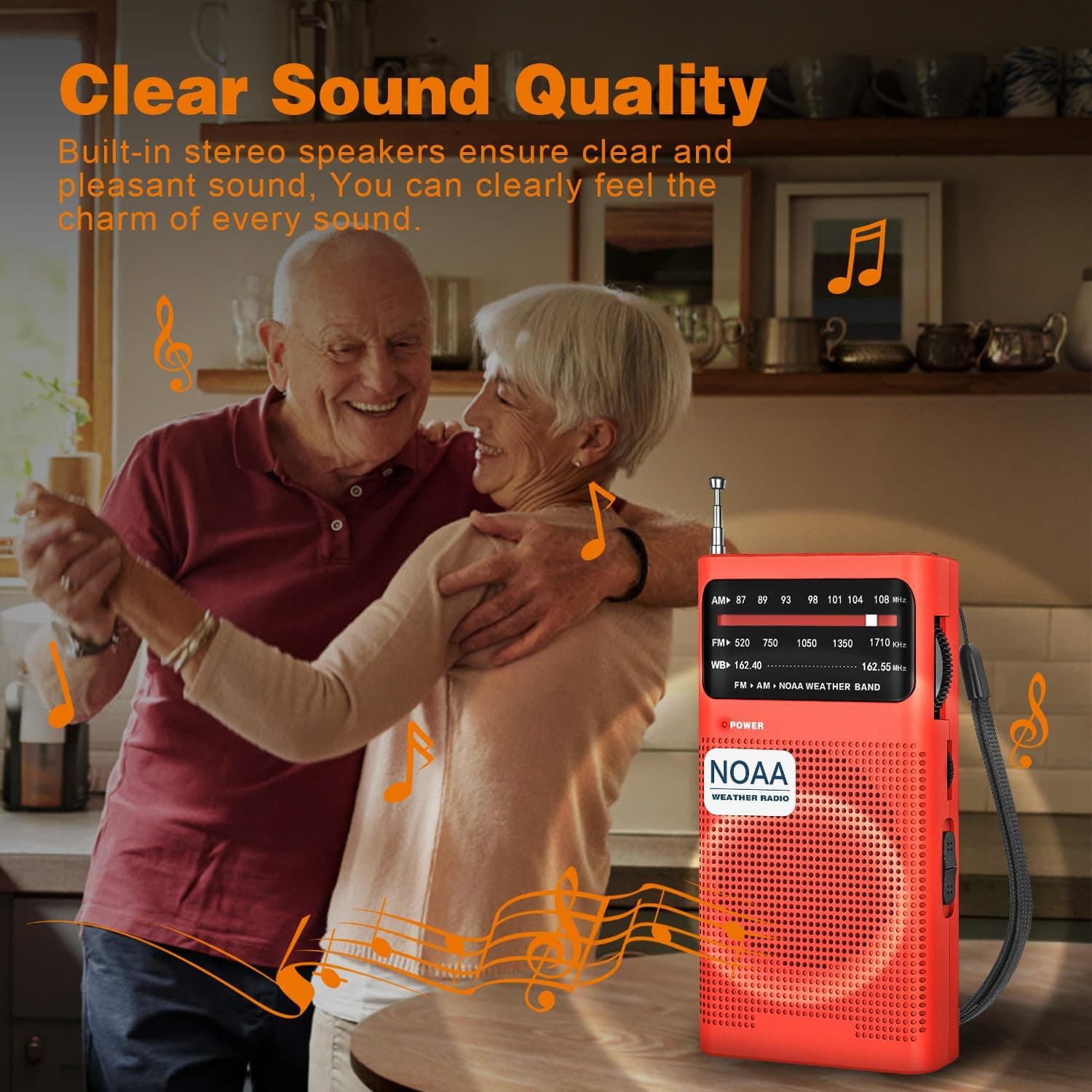 NOAA Weather Radio AM FM, Transistor Radio with Loud Speaker, Headphone Jack, 3