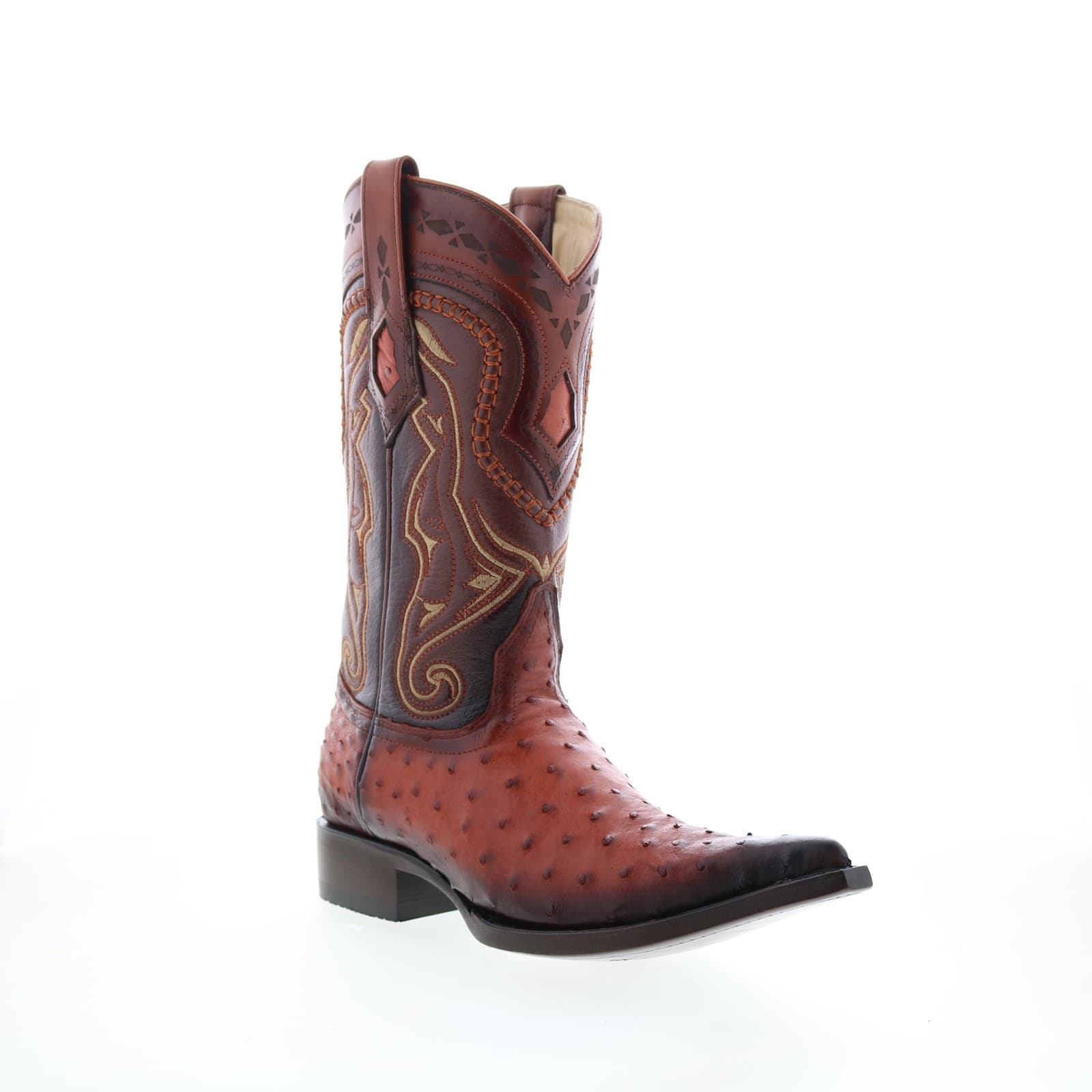 Los Altos 3X Toe Ostrich 9530357 Mens Brown Wide Cowboy Western Boots 6 2