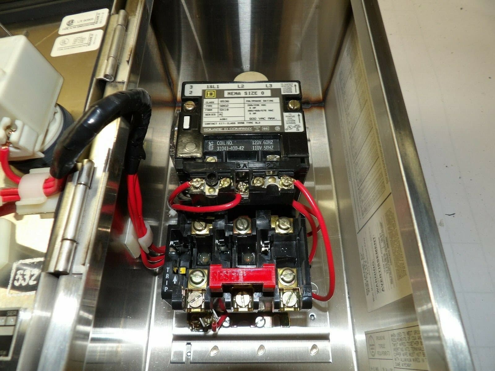 NEW SQUARE D SS ENCLOSED SIZE 0 MOTOR STARTER 4/4X 600 VAC 120 V COIL  8536SBW12 6