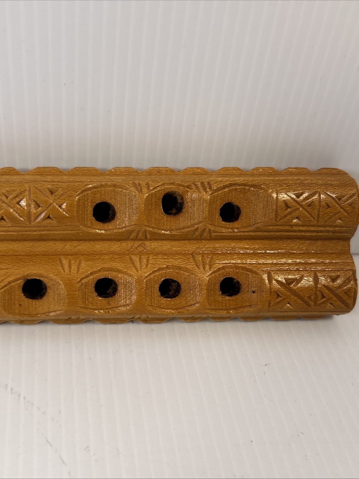 Vintage Wood Hand Carved Dvojnice Balkan Twin Double Flute 6