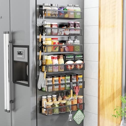 Magnetic Spice Rack for Refrigerator Magnetic Shelf, Fridge Magnet 6 Pack 2