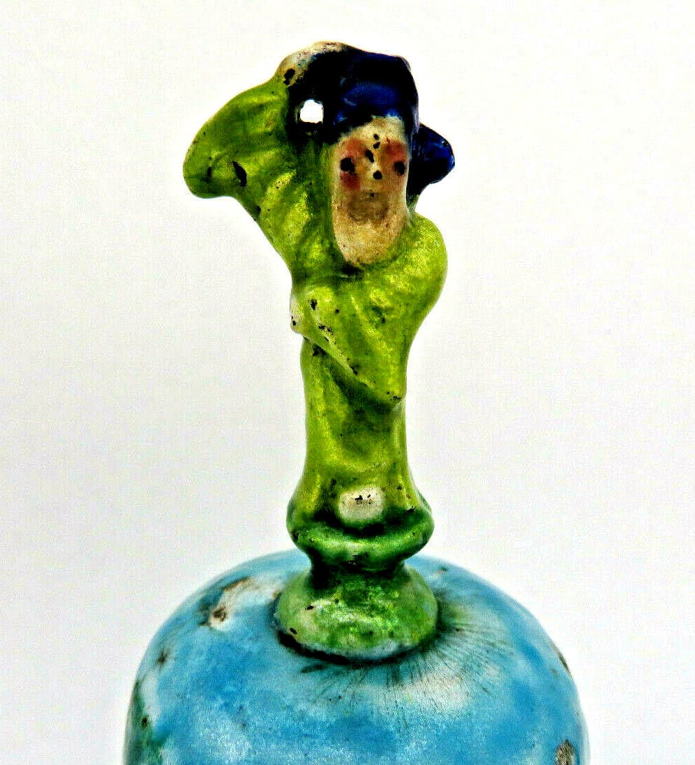 Antique Qing Chinese Enamel Bell ~ Taoist Immortal Figure 2