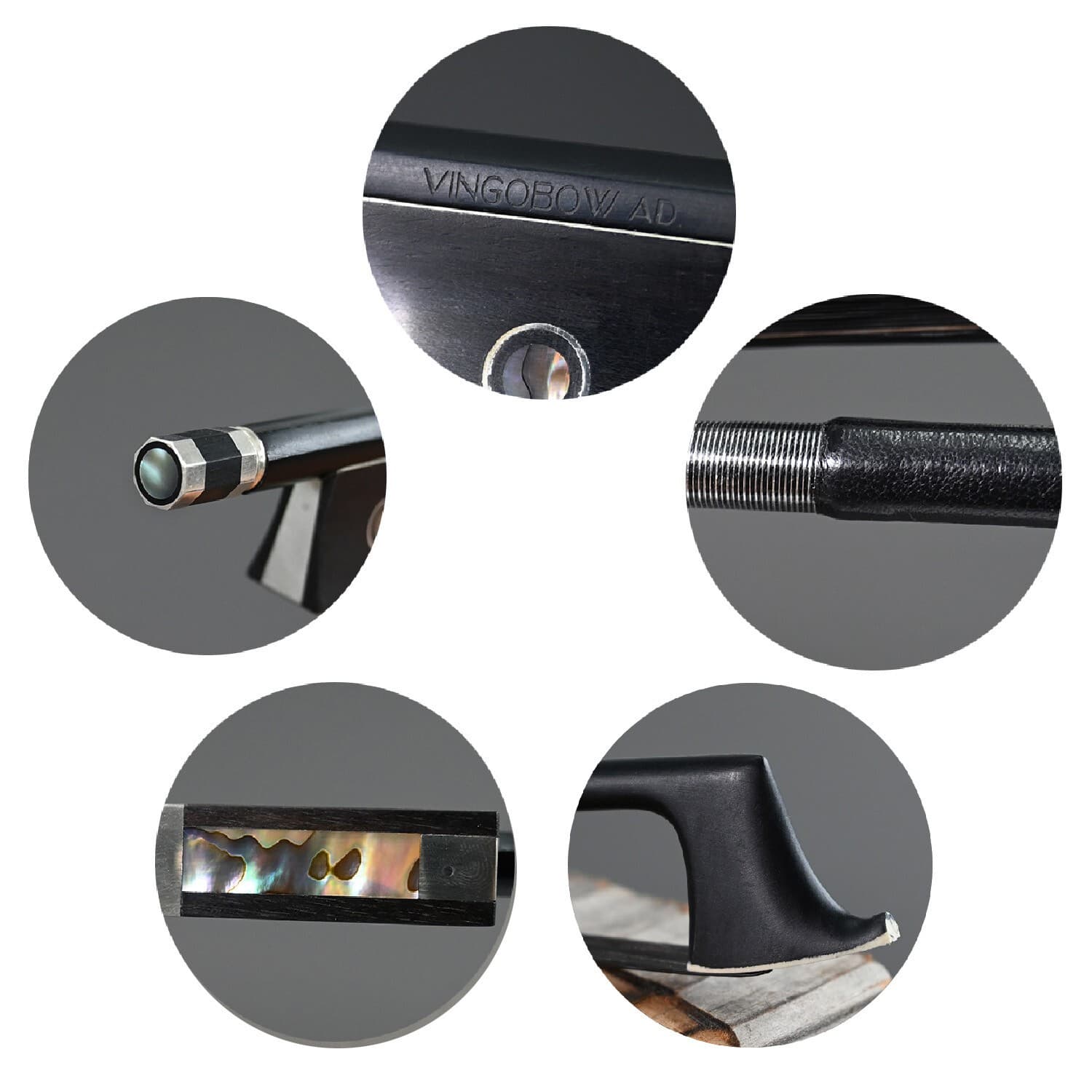 Advanced Carbon Fiber Violin Bow 4/4 Black Hair Straight **Ship from USA** 3