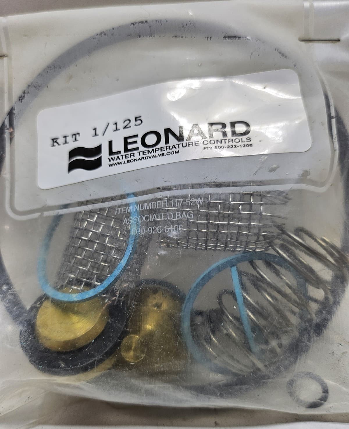 Leonard Water Temperature Controls Kit 1/125 Valve Packings Gaskets 2