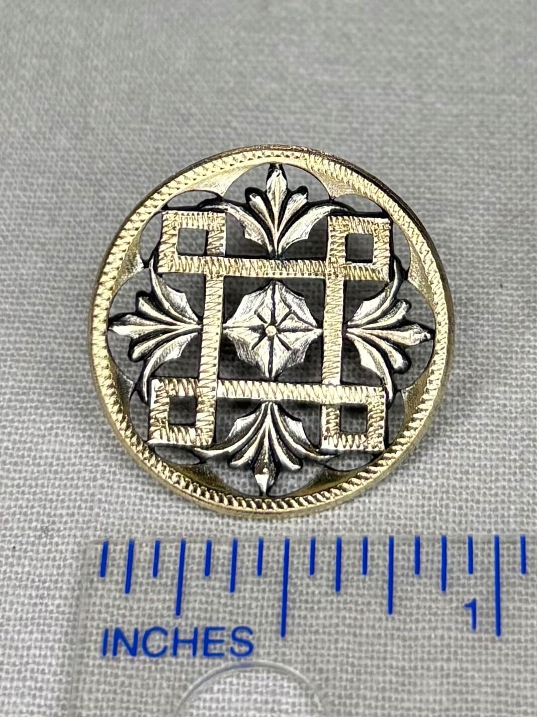 Antique Victorian Metal Buttons - set of 8 - 11/16” & 14/16” 2