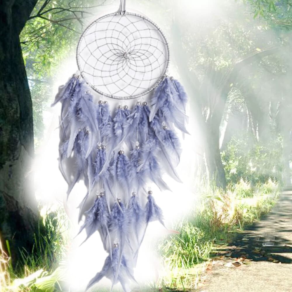 2pcs Dream Catcher Light Blue Pink Feathers Wall Hanging Decor Kid birthday Gift 5