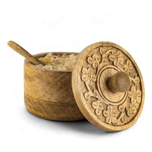  Salt Pepper Pinch Bowls, Vintage Salt Box Cellar with Wooden lid | Wood White