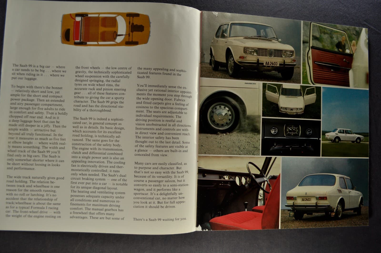 1970 Saab 99 Sedan Catalog Sales Brochure Original 70 3