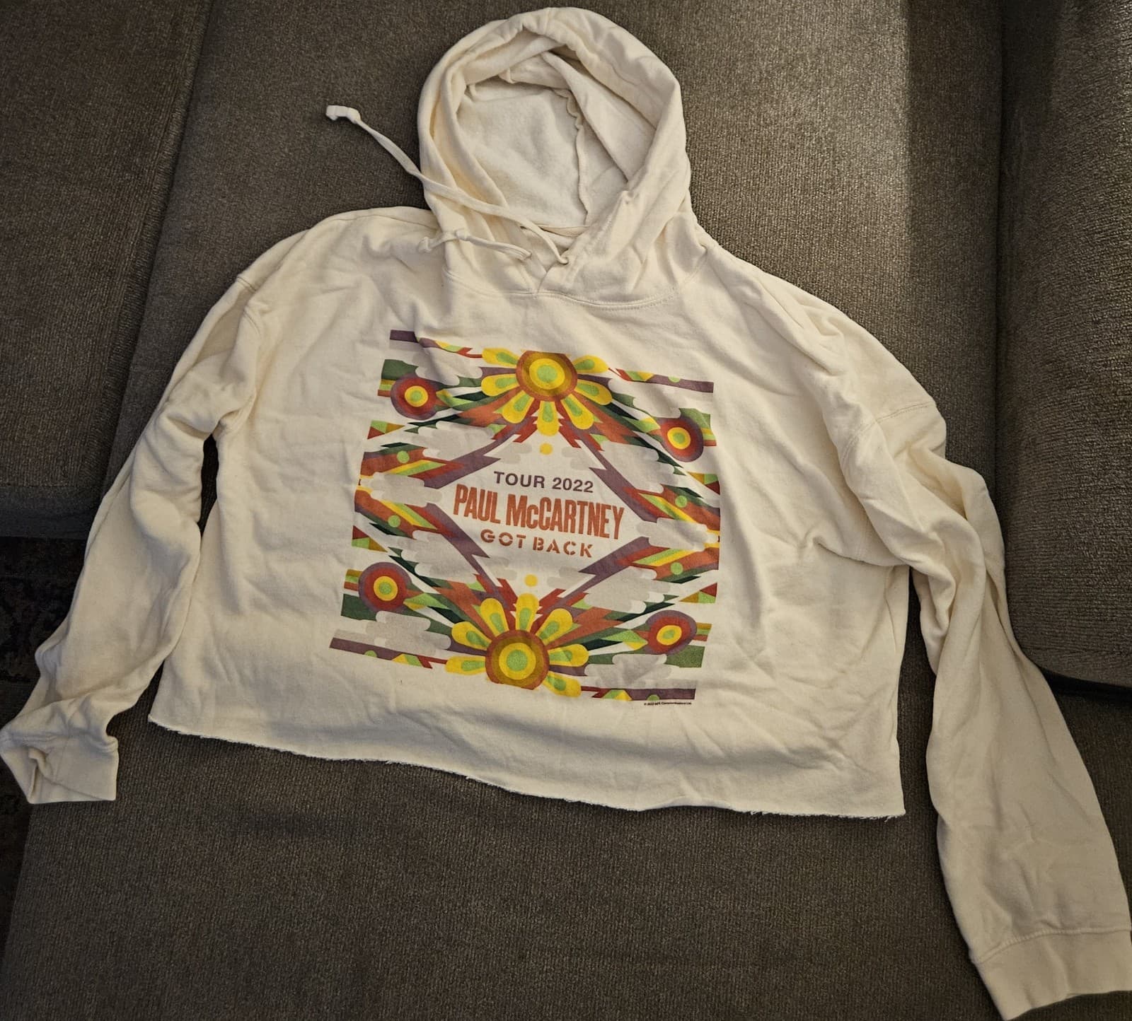 Paul McCartney Got Back Tour 2022 Cropped XL Hooded Sweatshirt Aztec Native RARE