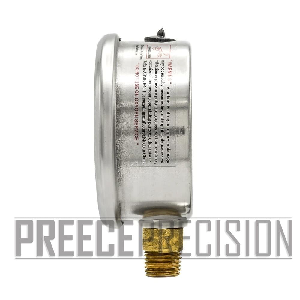Liquid Filled Lower Mount Pressure Gauge with 2.5" Dial, 0-6000PSI, 1/4"Male NPT 3