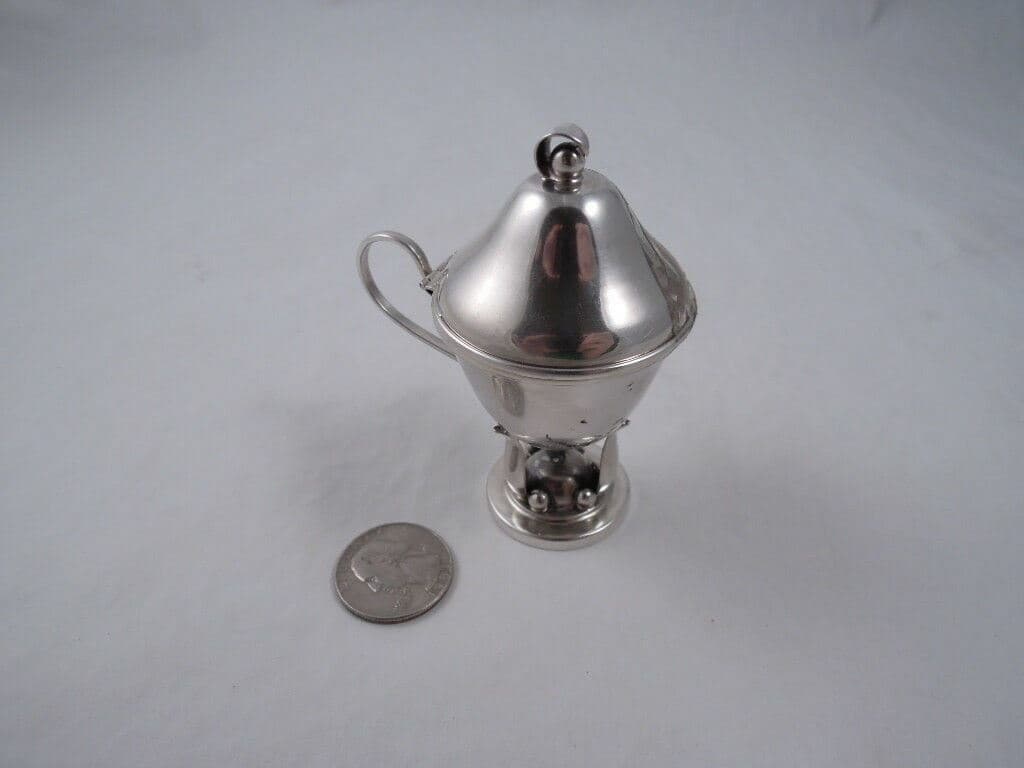 CARL POUL PETERSEN STERLING MODERNIST MUSTARD POT RARE FORM 6