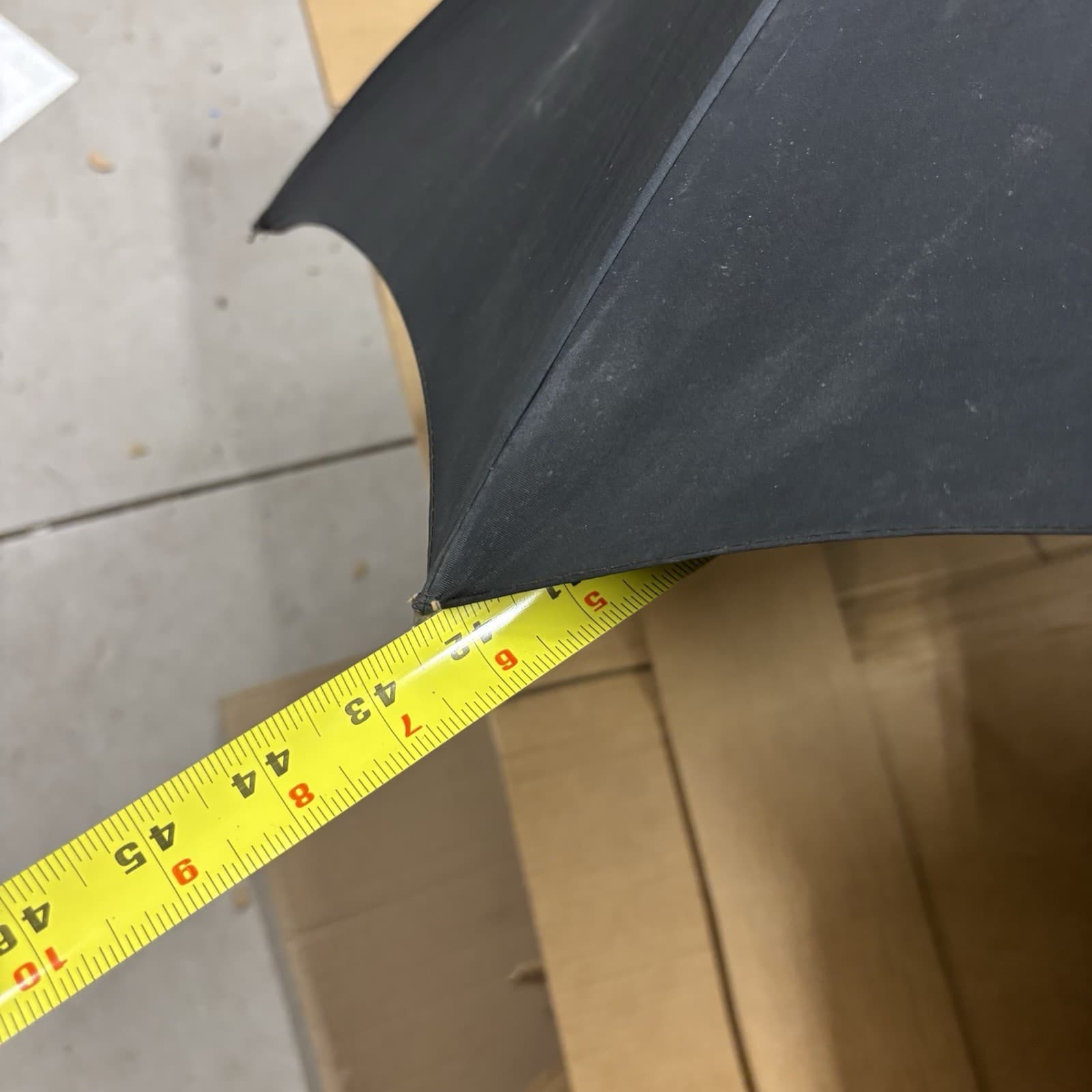 Faux Bamboo Handle Umbrella Black Nylon Hong Kong 42” 5