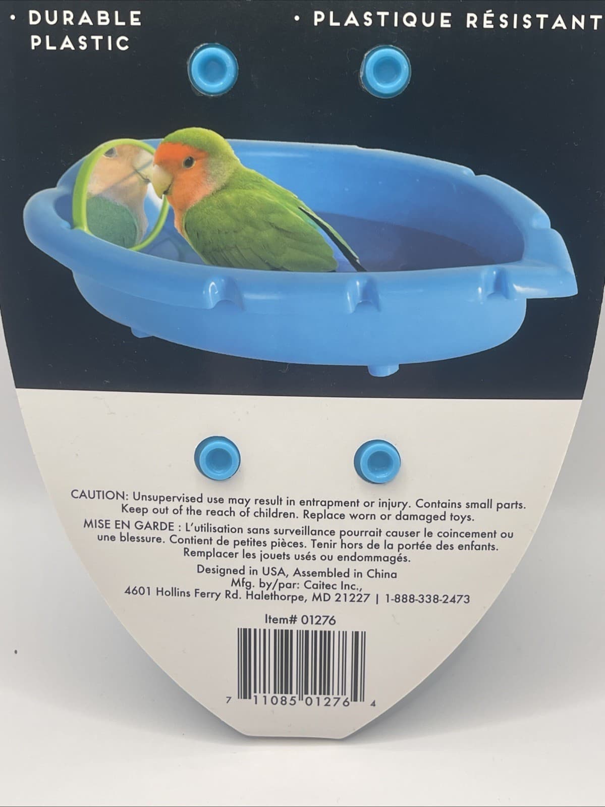 Caitec Featherland Paradise Birdie Bird Bath Tub For Small Birds With Mirror New 6