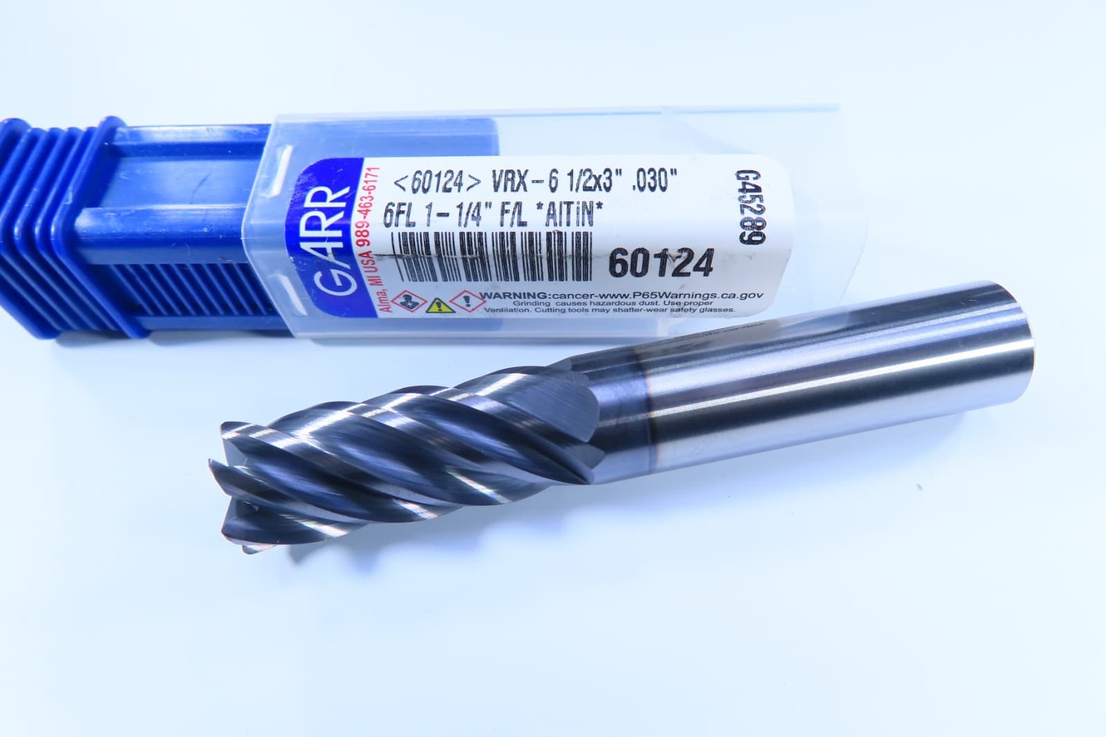 NEW 1/2" GARR VRX  6 FLUTE .030" RADIUS 60124 SOLID CARBIDE CUTTING END MILL 5