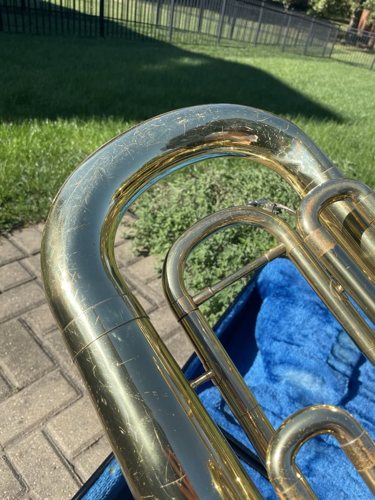 Yamaha YEP-201 3 Valve Euphonium Brass Finish With Original Case Nice Player FS! 6