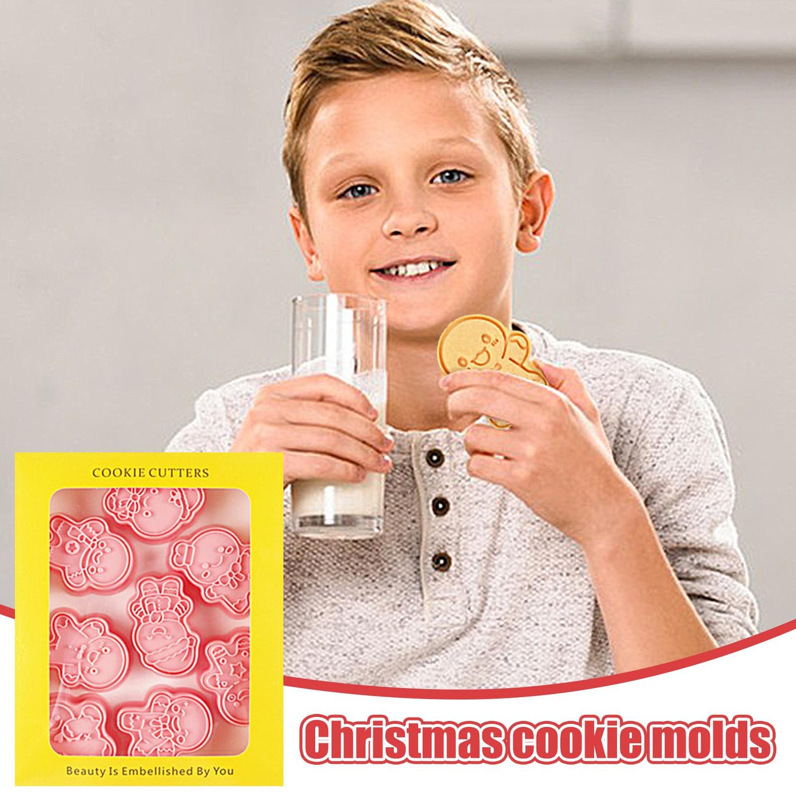 Gingerbread Cookie Cutters 8X Cake Decoration Mould Christmas 3D Cookie safety 3