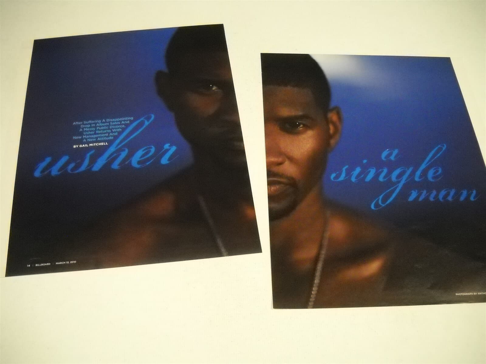 USHER is a SINGLE MAN original 2-piece 2010 PROMO DISPLAY AD 2