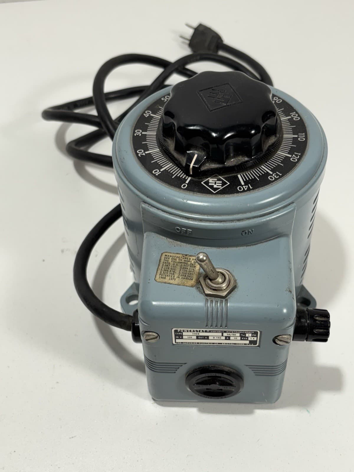 SUPERIOR ELECTRONICS POWERSTAT 116B VARIABLE AUTOTRANSFORMER 3