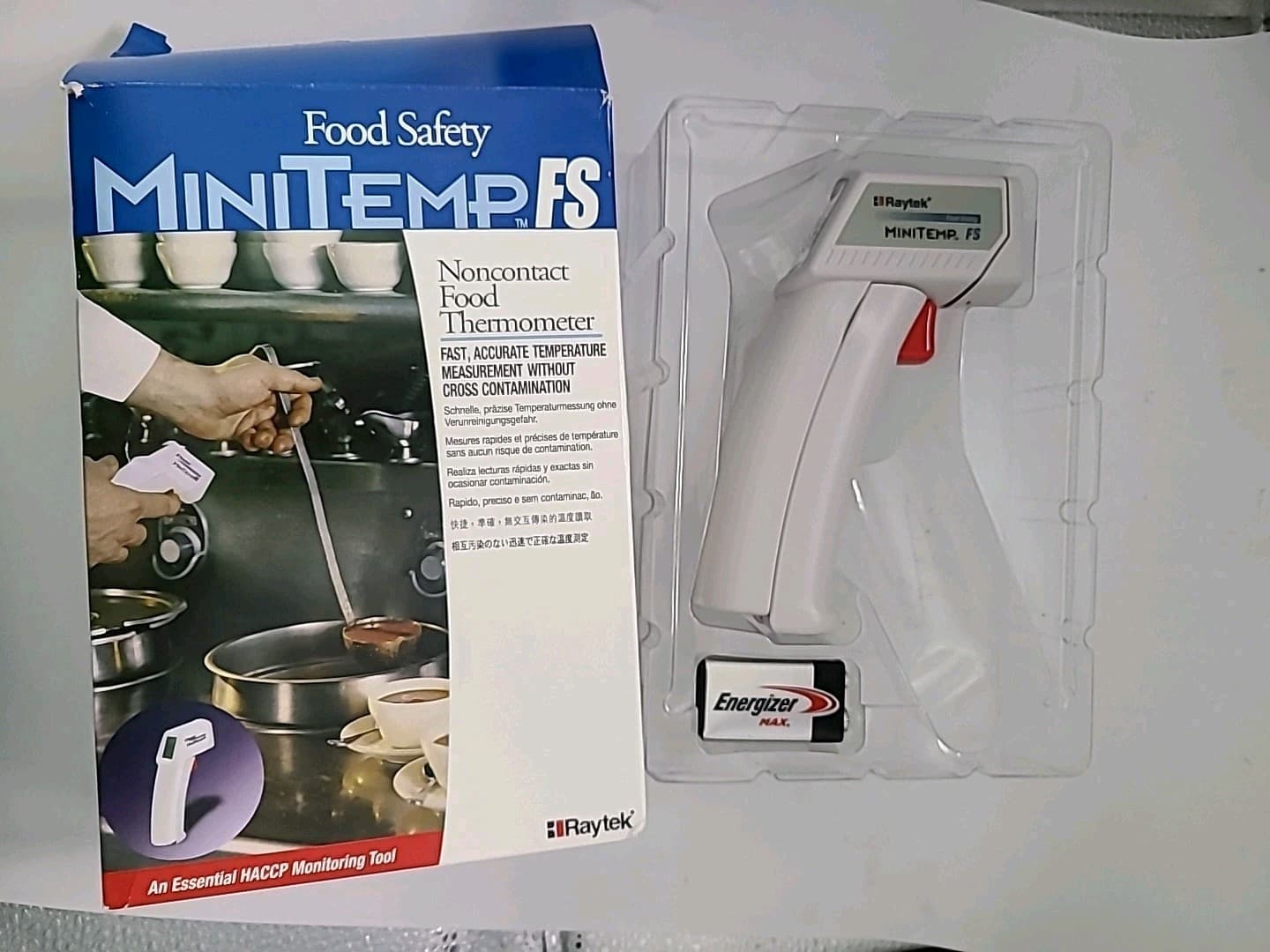 Raytek MiniTemp FS Noncontact Food Thermometer -25F to 400F Temp 9V Battery 3
