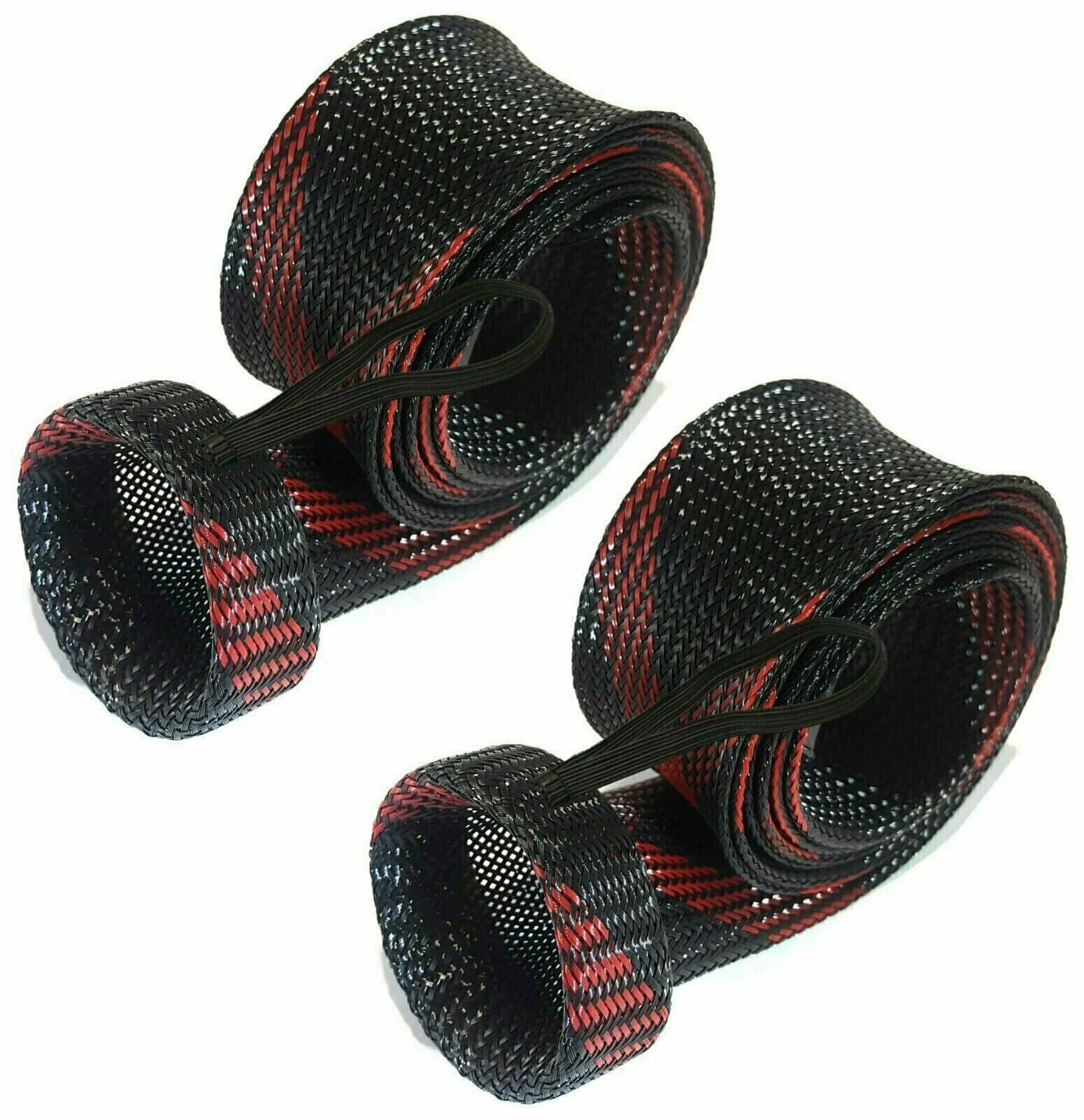 Reaction Tackle Fishing Rod Cover/ Rod Sleeve/ Rod Sock (2-Pack) Black-Red