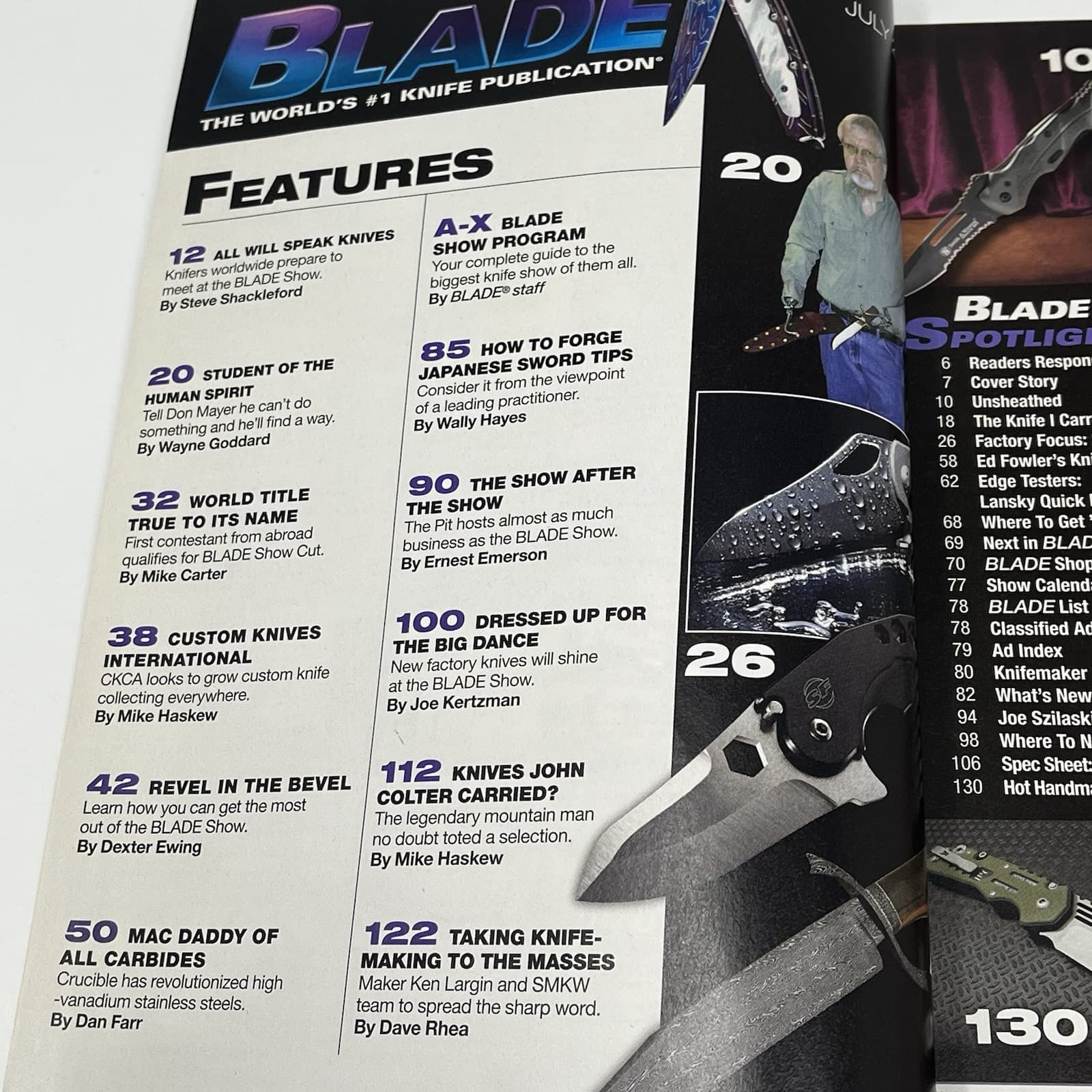 2009 Blade Knives Knife Magazine Mountain Man Joe Pantoliano John Colter 3