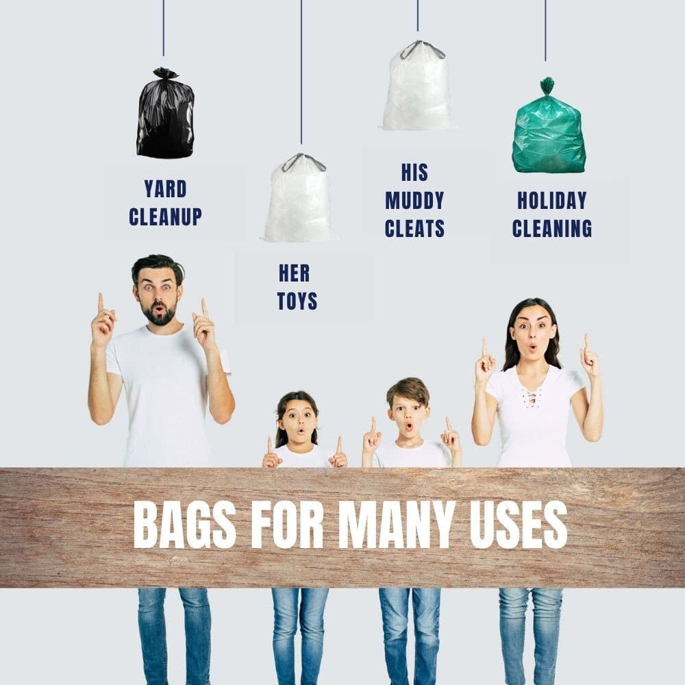 Plasticplace 32-33 Gallon Trash Bags - Green, case of 100 bags 5