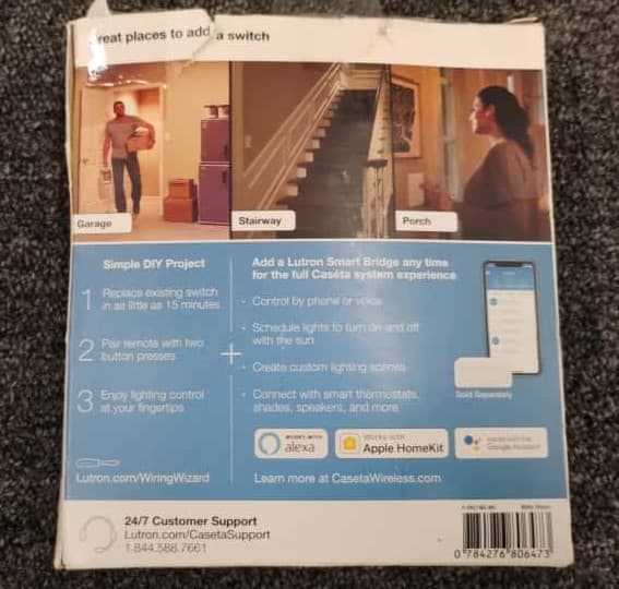 Lutron P-PKG1WS-WH Caseta Smart Switch Kit with Remote - White, New, A1 2