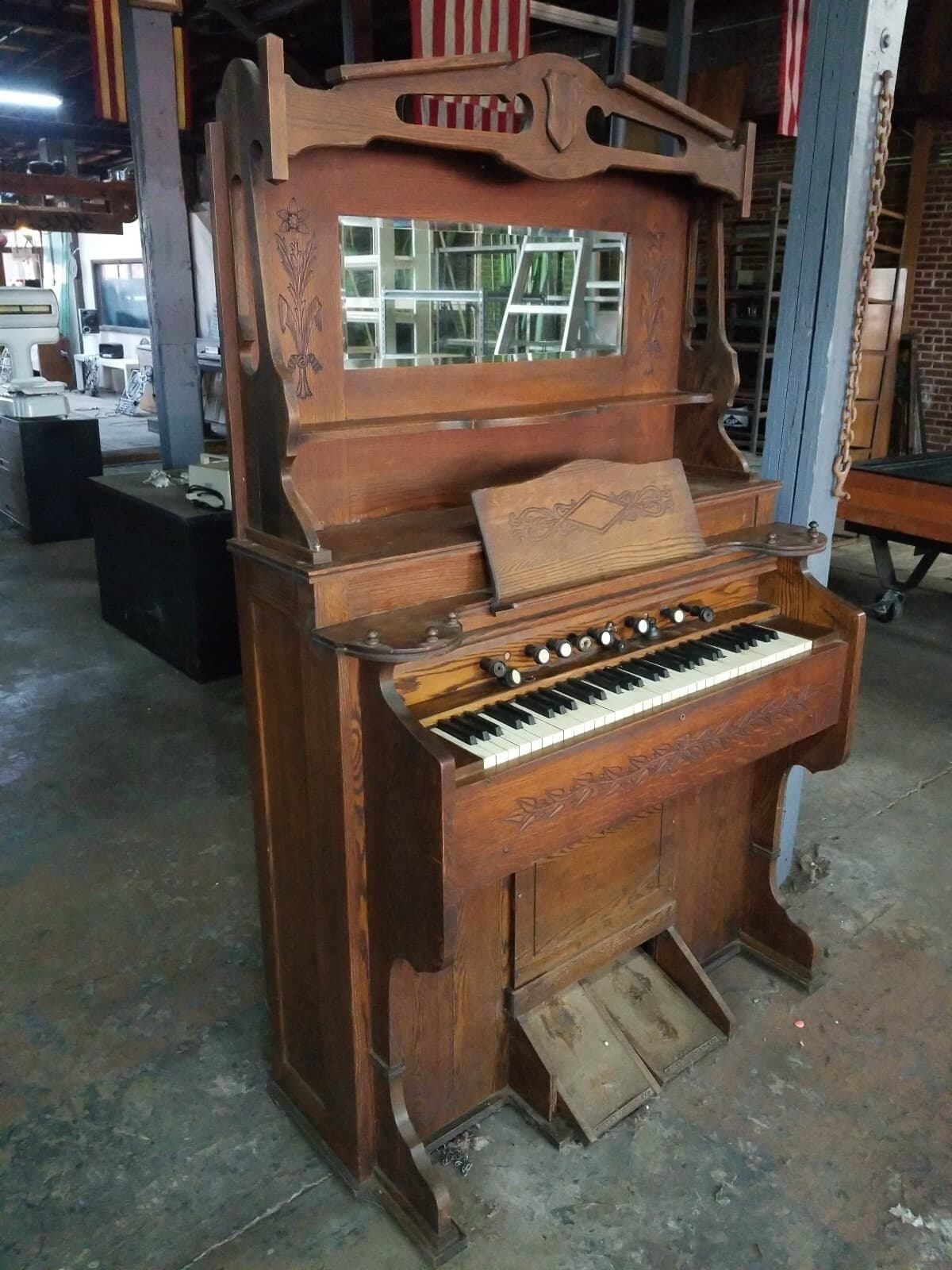 Vintage Estey Organ Co. Pedal Operated Organ - Needs Reconditioning  3