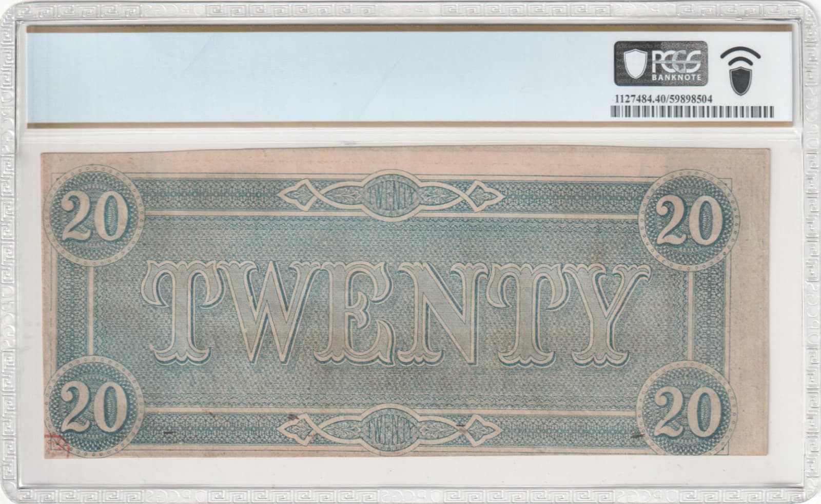 T- 67 1864 $20 Confederate Two Flourishes; X Series PCGS EF40 CSA Treasury Stamp 2