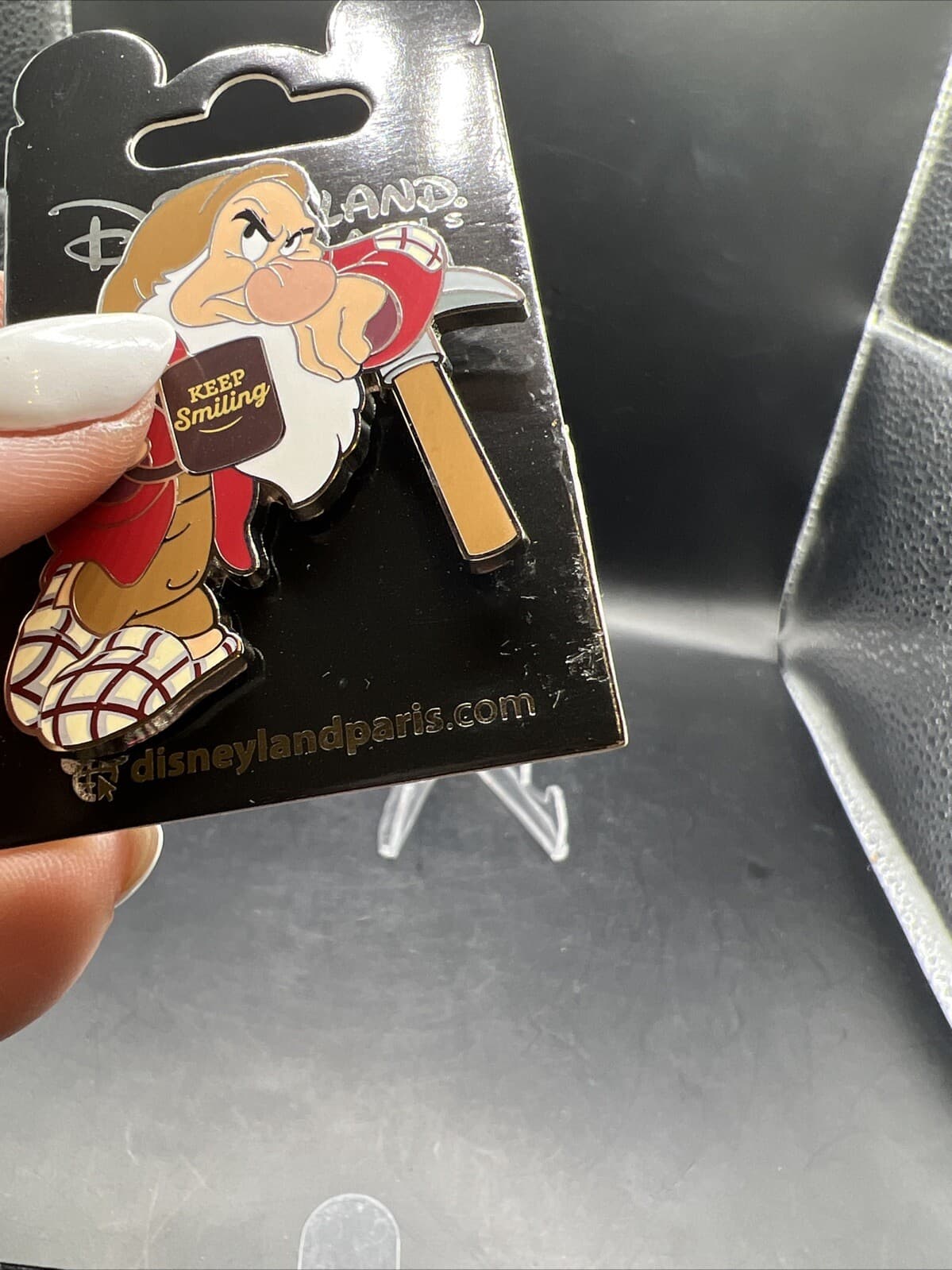 Disney Pin Grumpy Morning Keep Smiling Snow White Disneyland Paris DLP 3