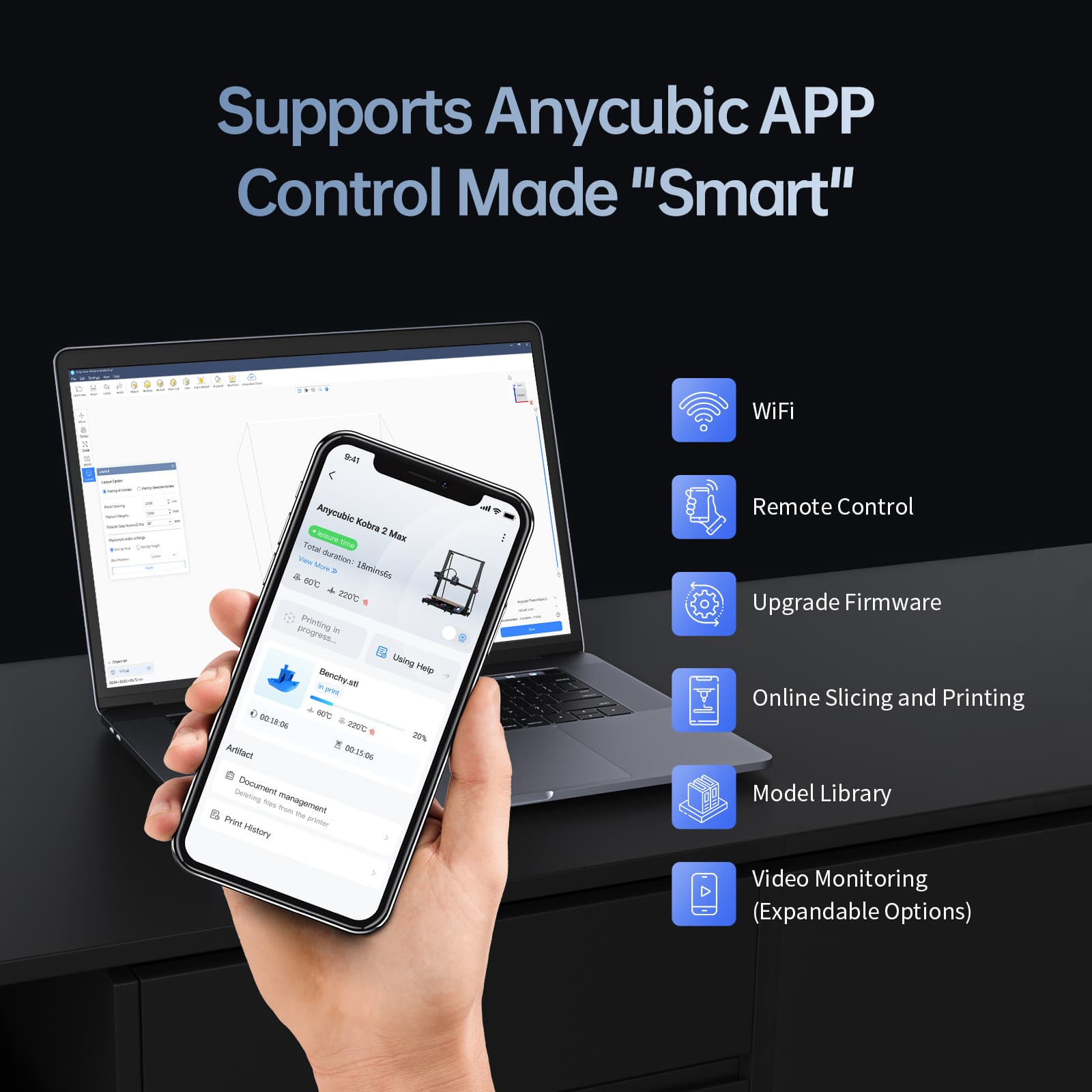 ANYCUBIC Kobra 2 Max FDM 3D Printer Large Size Max 500mm/s Printing Speed 6