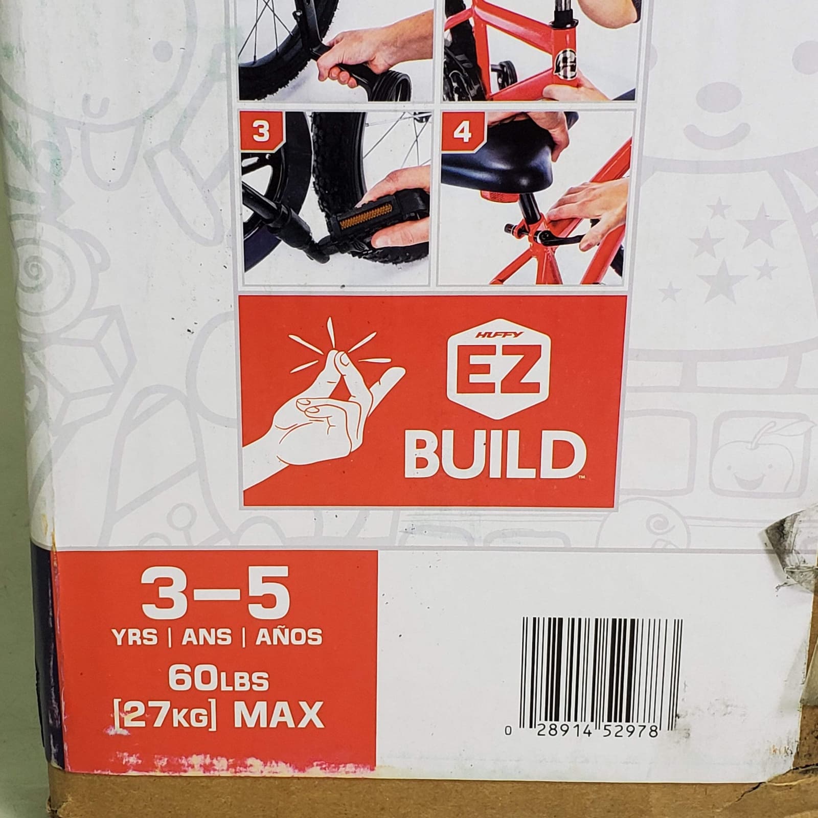 HUFFY Sea Star Girl’s Bicycle Age 3-5 W/ Training Wheels 12" Pink 52978L 3