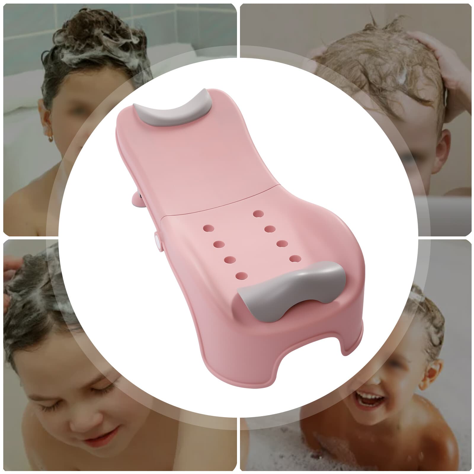 Adjustable Children's Shampoo Chair Suitable for 0-5 Years Household Foldable 2