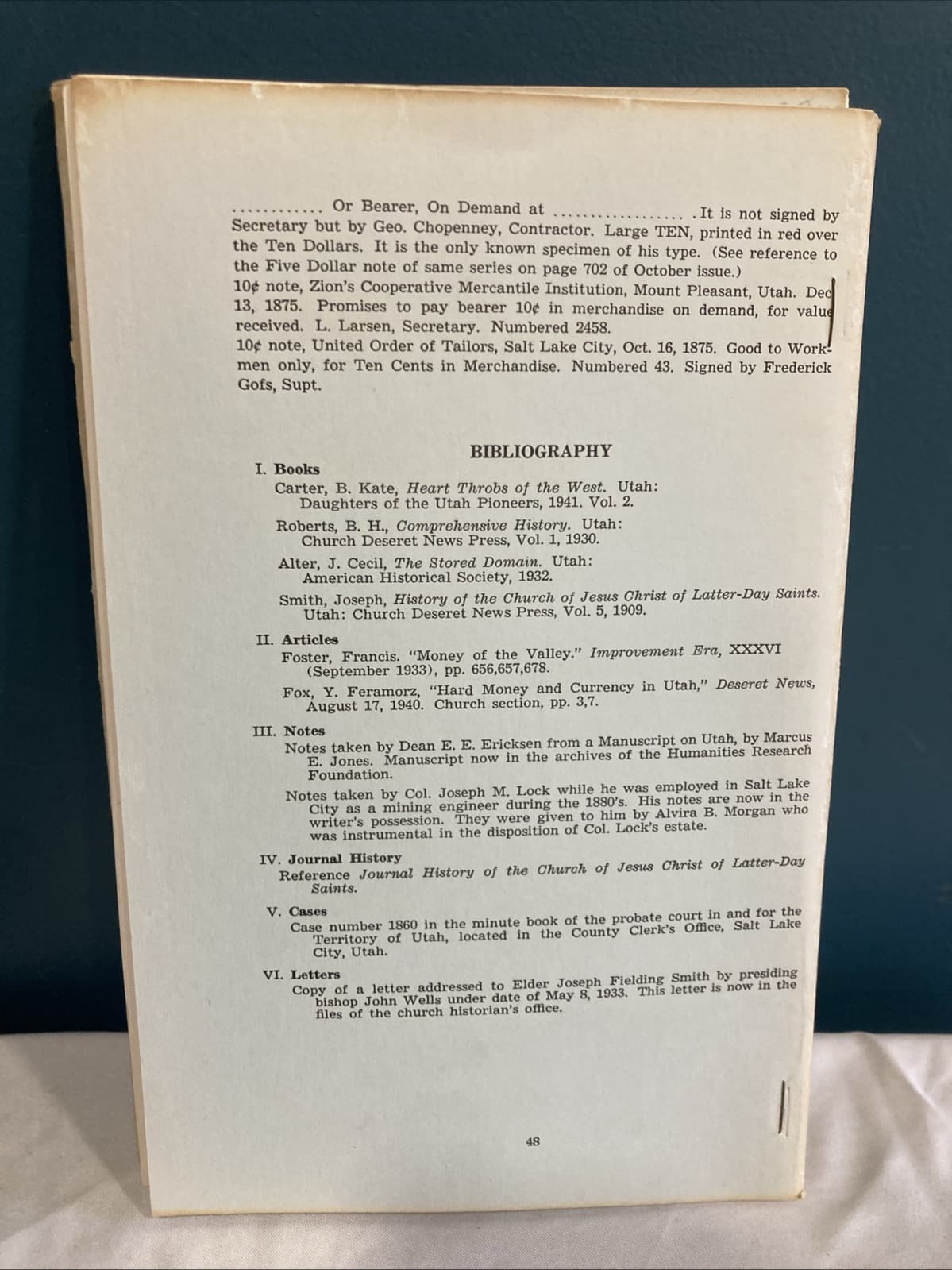 Morman Money Sheridan L. McGarry from The Numismatist 1962 4
