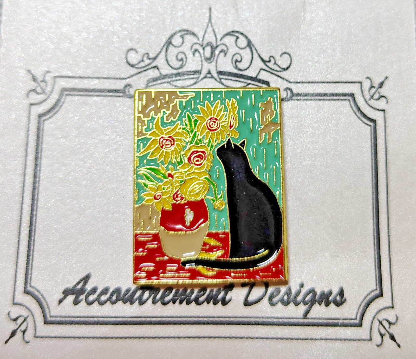 Needle Minder Magnet Van Gogh Black Cat Accoutrement Designs Needlepoint Strong 2