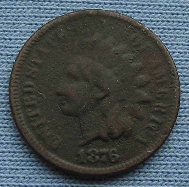 1876 Indian Head Cent (1C, one penny)