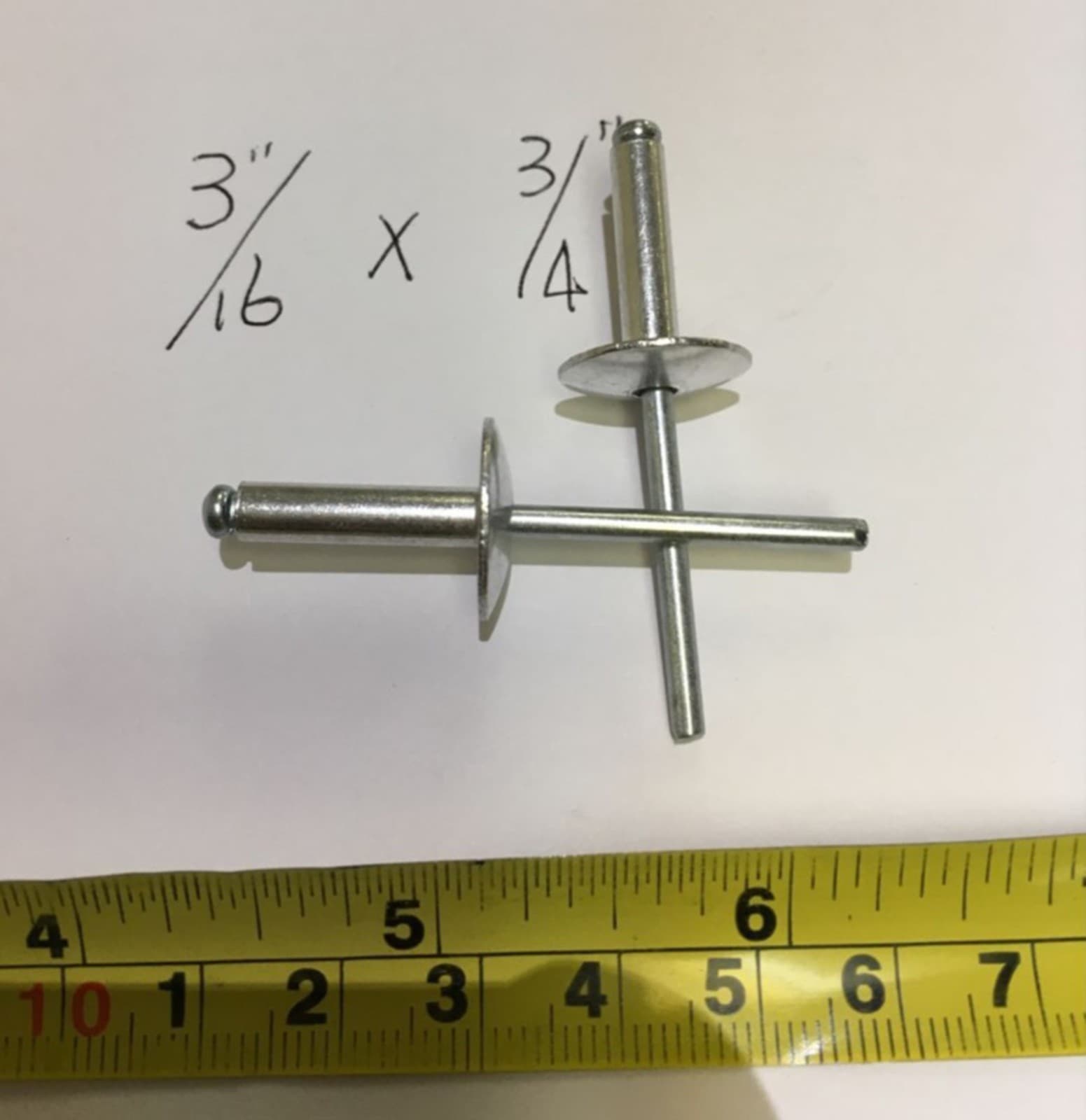 100 PCS LARGE FLANGE ALUMINUM POP RIVETS 3/16" X 3/4" BIG HEAD STEEL 3