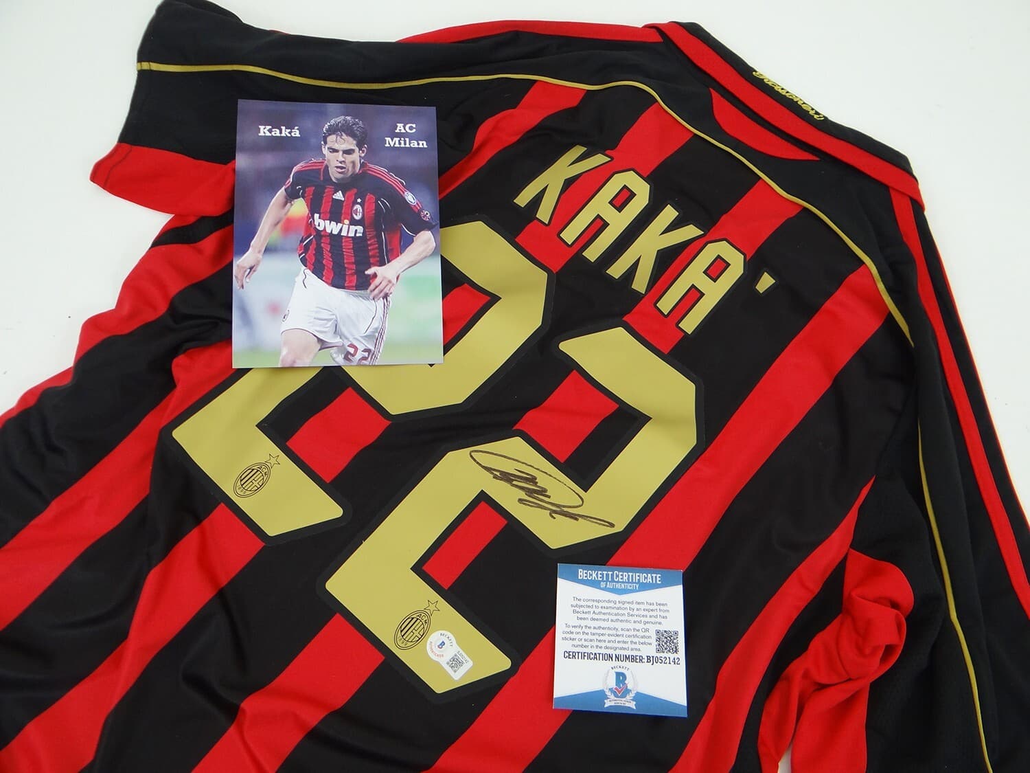 Ricardo Kaka AC Milan Autographed Signed Adidas Jersey with Beckett BAS COA 2