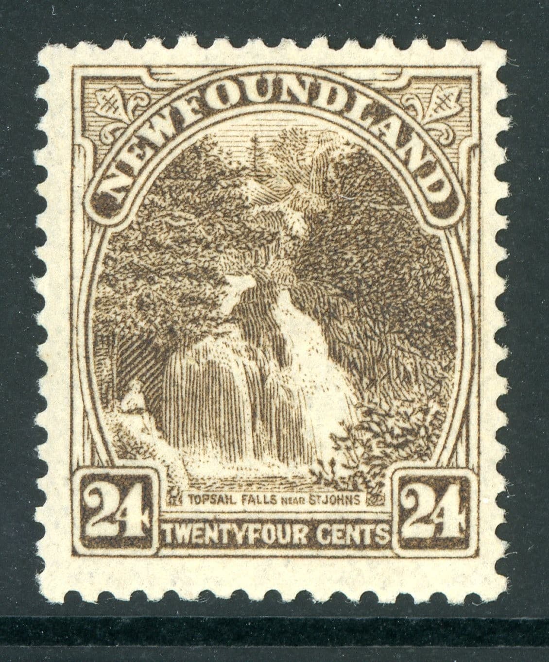 Canada 1924 Newfoundland 24¢ Black Brown Scott #144 Mint Q869
