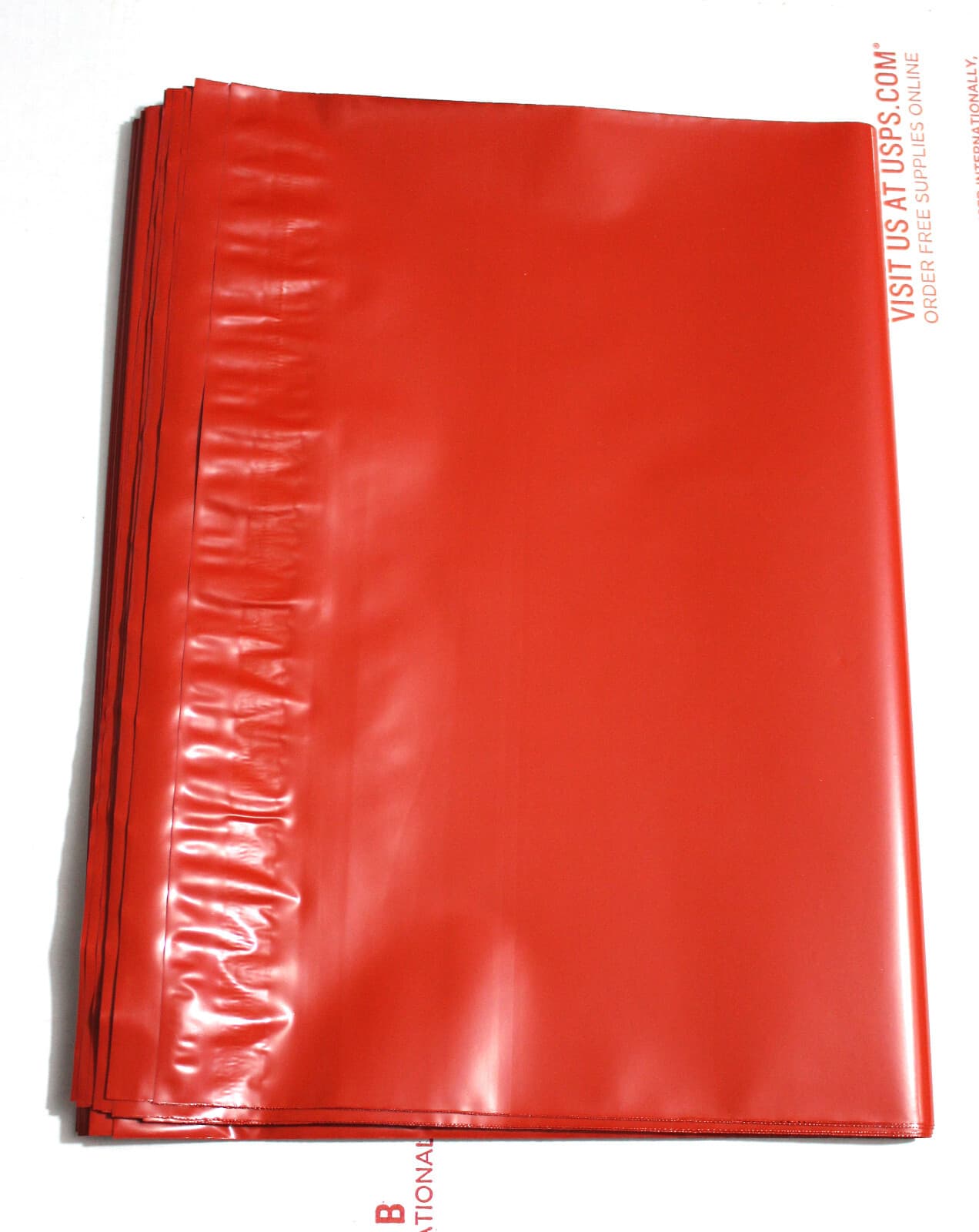 100 10X13 Red Shipping Mailers Plastic Envelopes (Defective product no return)!!