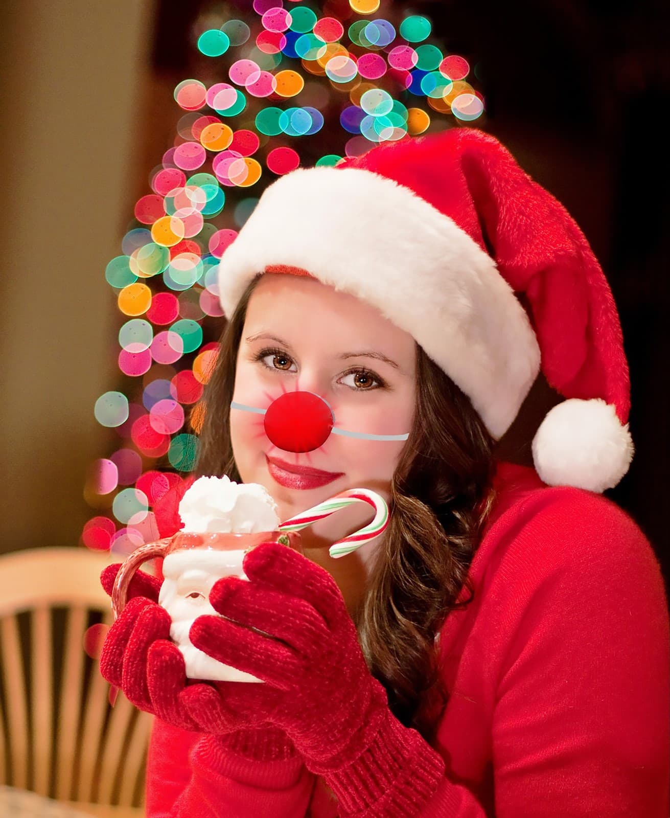 Light Up Rudolph Led Flashing Red Blinking Clown Reindeer Nose Costume Accessory