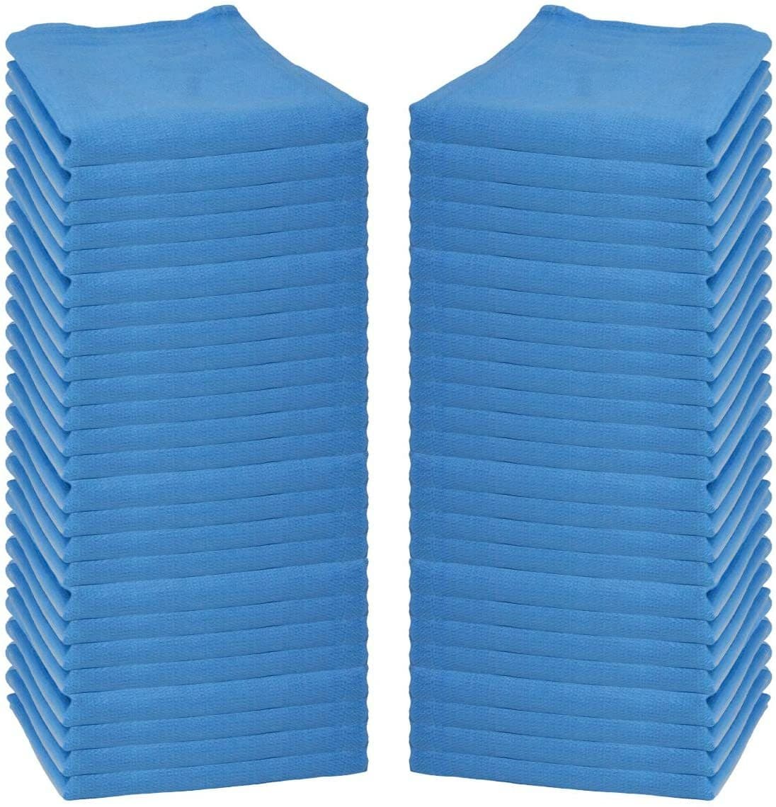 Bag of 50 Huck Cleaning Towels - 14 x 24 Cotton Reusable Blue Drying Cloth Rags 2