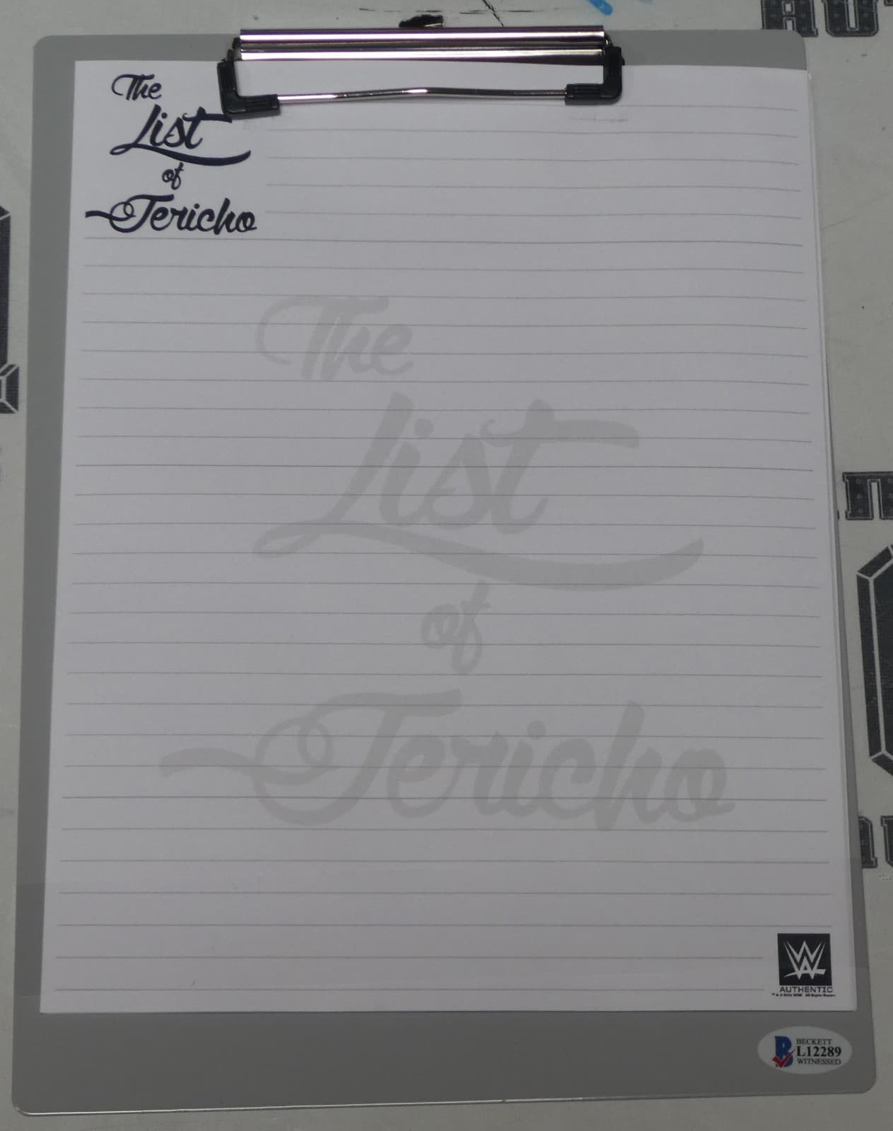 Chris Jericho Signed Official WWE Clipboard BAS COA AEW Autograph The List of .. 3