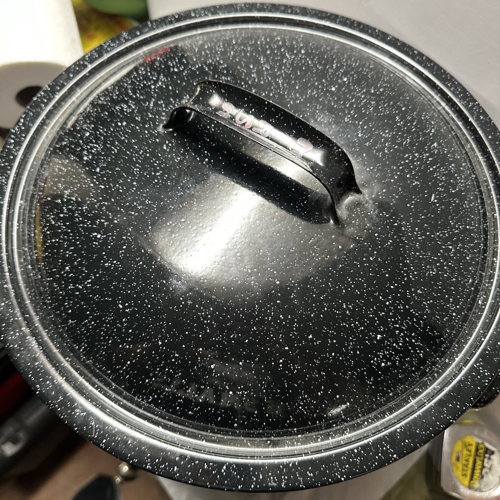 Vintage Enamelware Clam Steamer Double Steam Pot Broth Spigot Lid Speckled 4