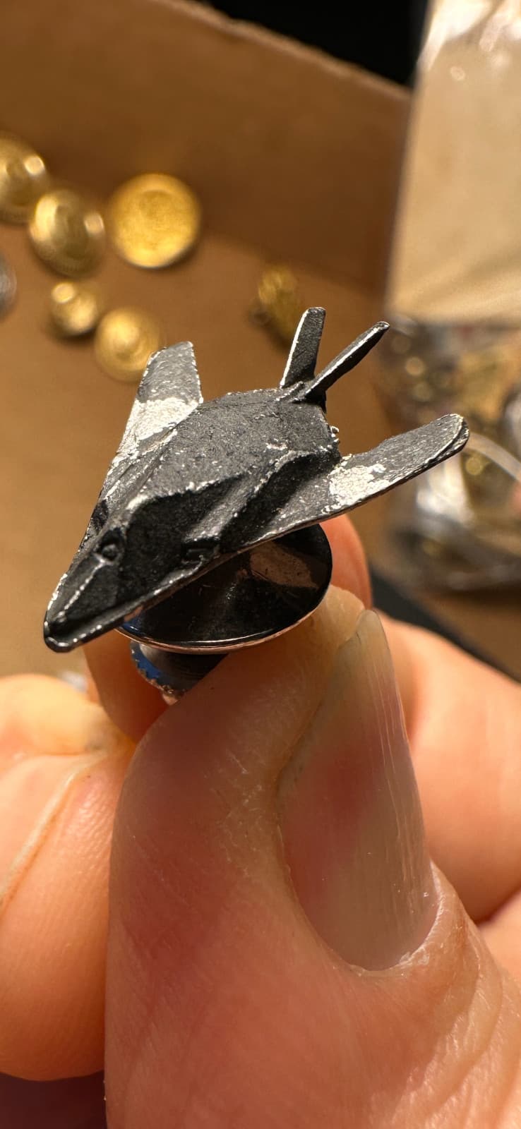 Aviation F-117 NIGHTHAWK stealth attack aircraft Lapel Pin Hat Pin All Black 3