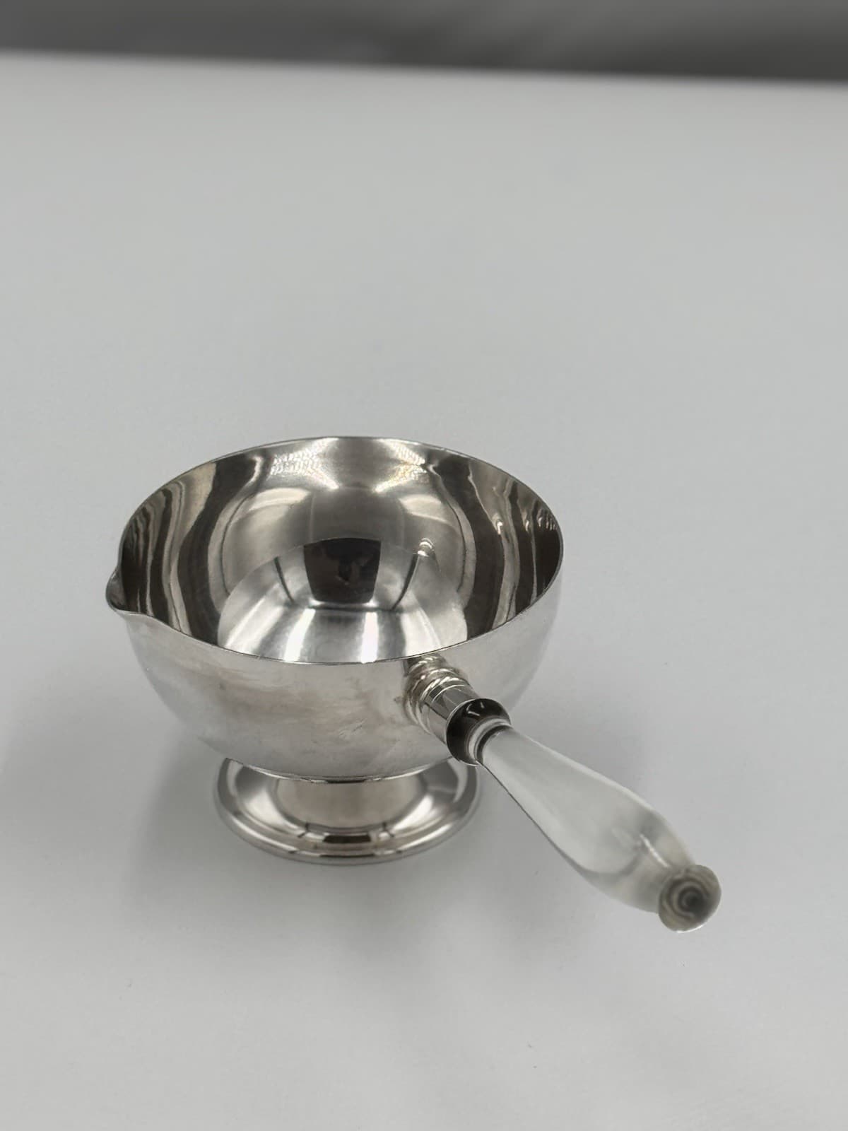 VINTAGE HAND MADE STERLING SILVER GRAVY BOAT POT - 307 GRAMS 2