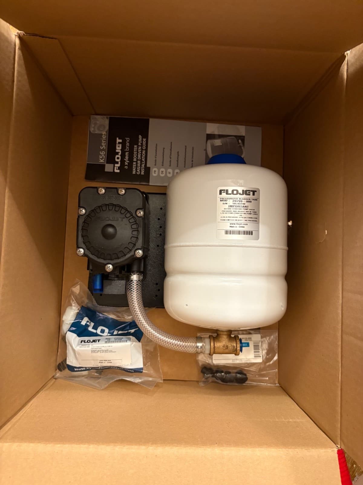 Flojet Water Booster 1/2 Gal Tank 60 PSI 4 GPM 6