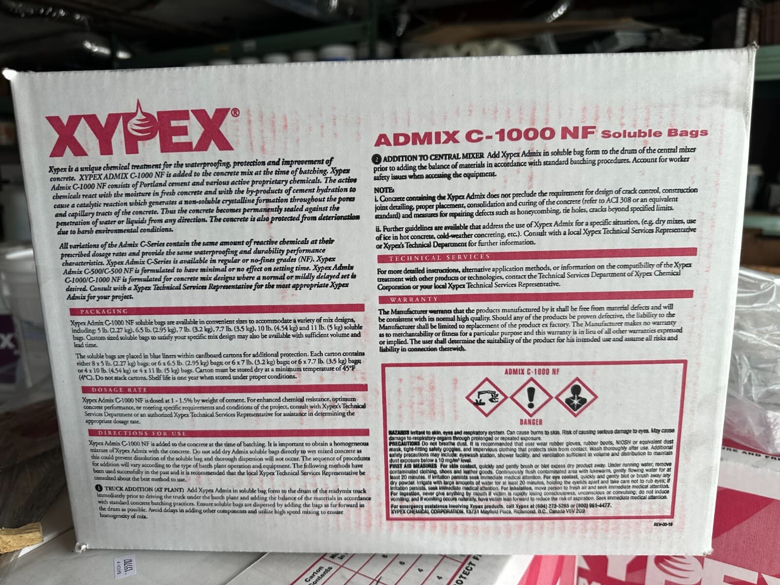 XYPEX Admix C-1000NF - One 7# Water Soluble Bag (1 Bag) Concrete Waterproofing 3