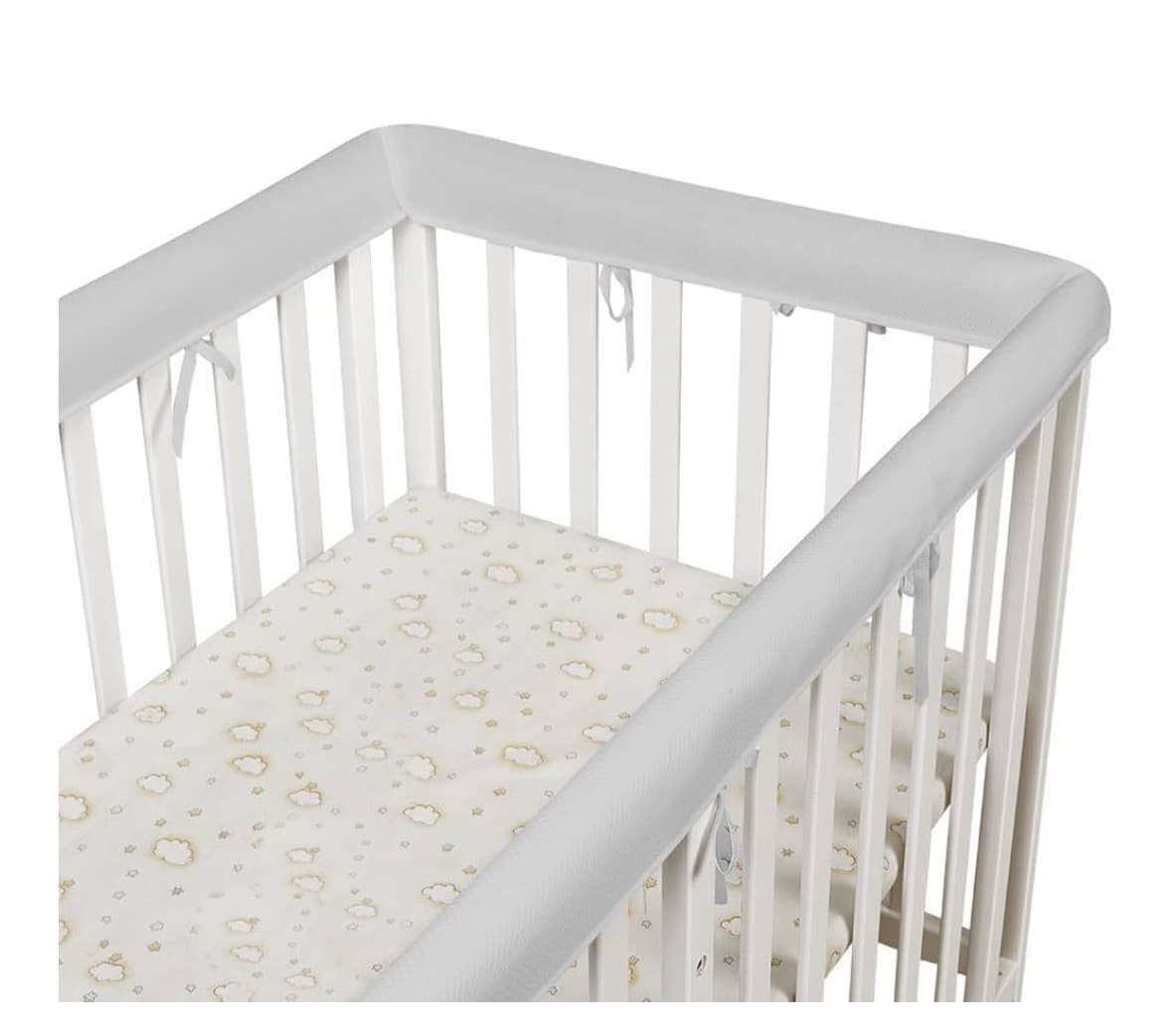 New 4 Piece Gray Baby Toddler Crib Rail Cover Protector Safe Teething Guard Wrap